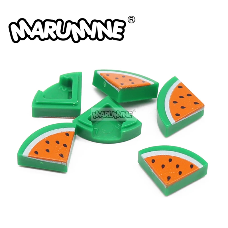 

Marumine MOC Foods Brick Sliced Watermelon 1x1 1/4 Round 200PCS Compatible 25269 DIY Educational Building Blocks Accessories