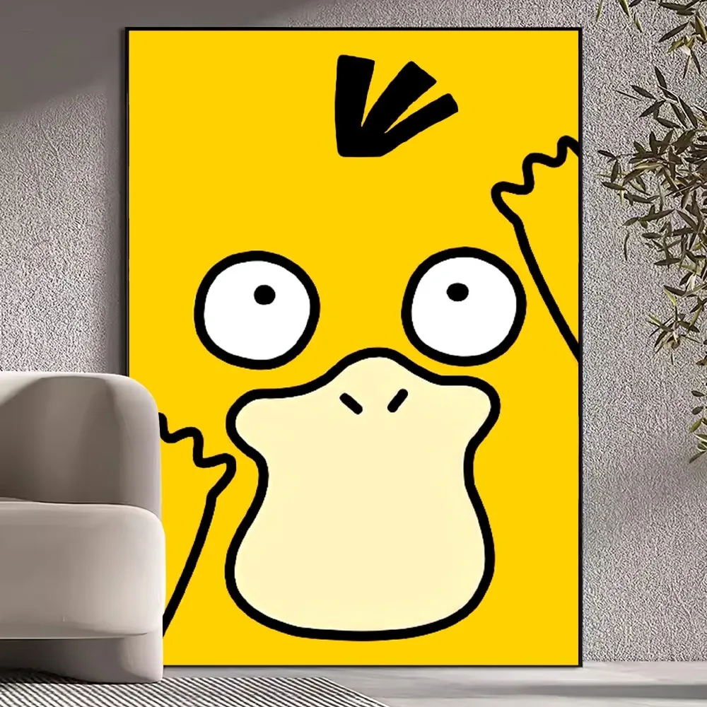 MINISO Anime Pokemon Psyduck Poster Prints Wall Pictures Living Room Home Decoration