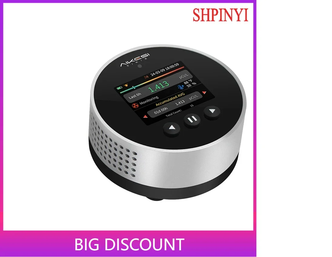 AIKESI  Professional Portable Home Radon Detector X Detectors Natural Gas Detector PCi/L Bq/m³ Rechargeable