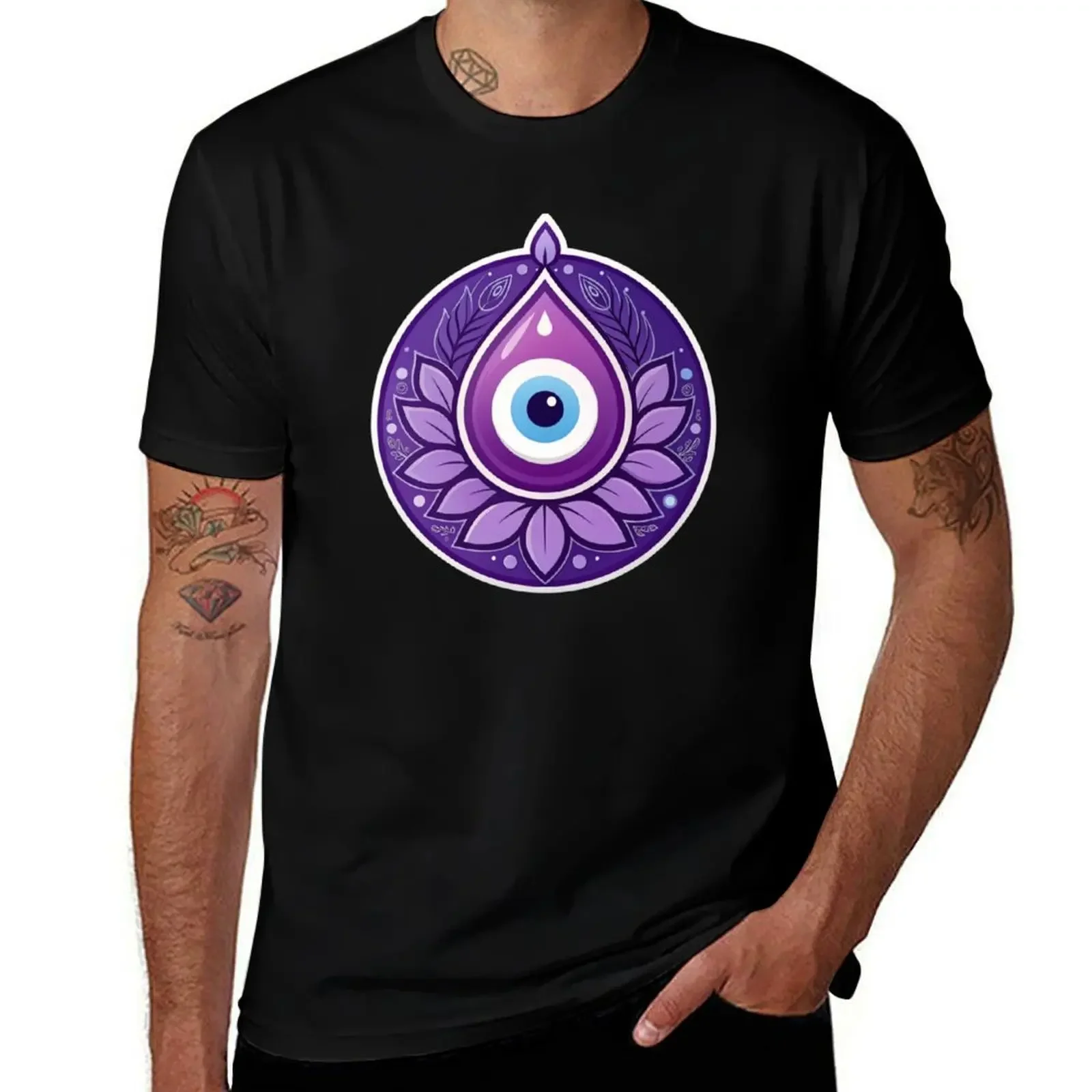 

Purple Evil eye T-Shirt oversized street wear vintage t shirts for men pack