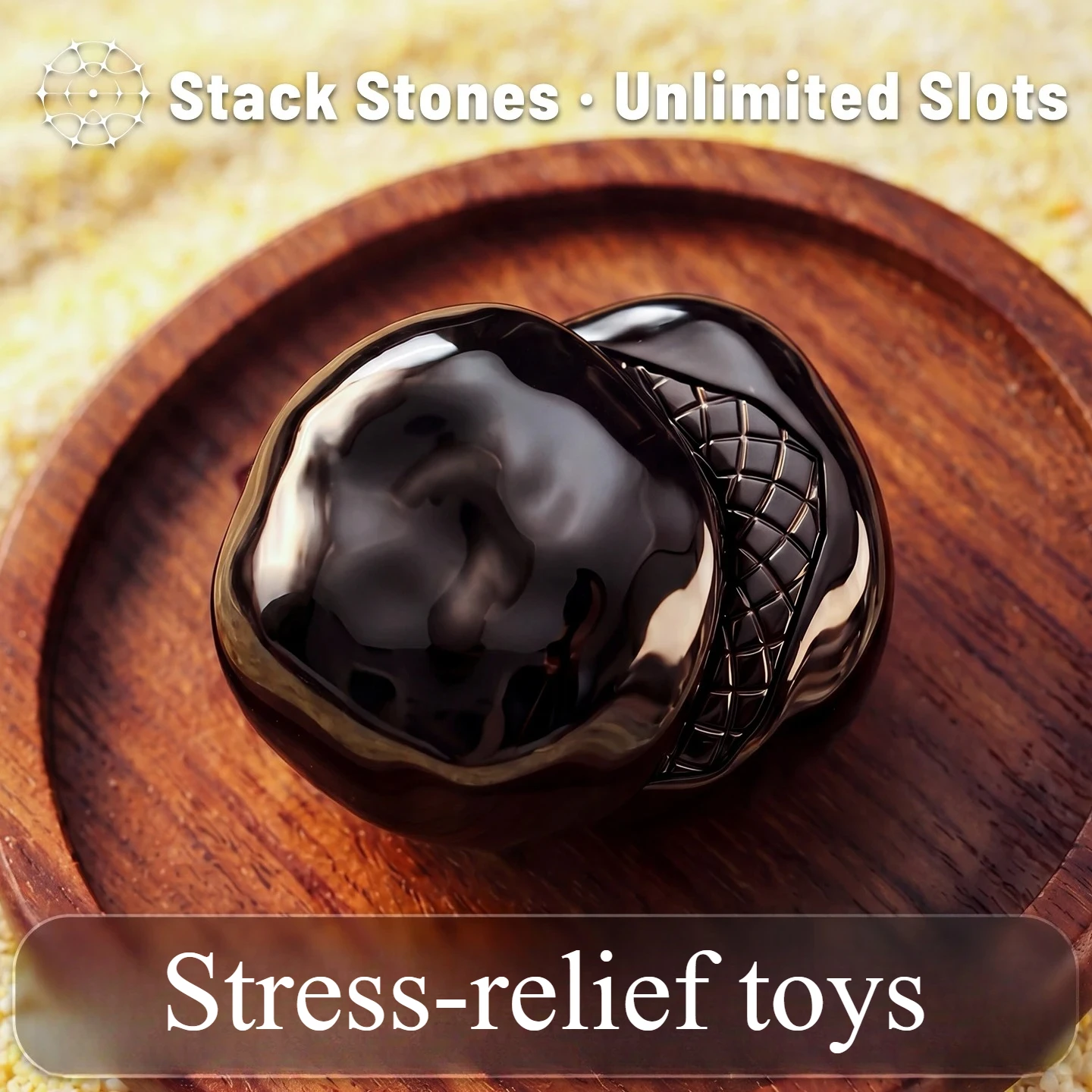 Flow Stone EDC Fidget Slider Unlimited Position Push Slider Metal Fidget Toys Antistress for Adults ADHD Toys