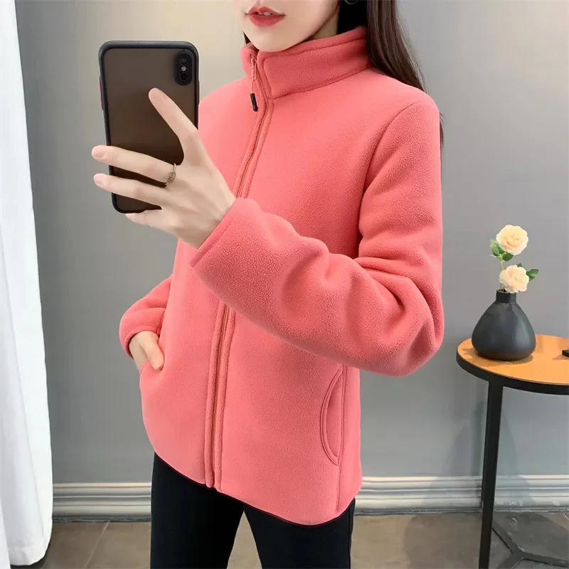 Polar Fleece Jacket Women Autumn Winter With Thickened Fleece For Warmth Coat Female Double-sided Fleece Jackets