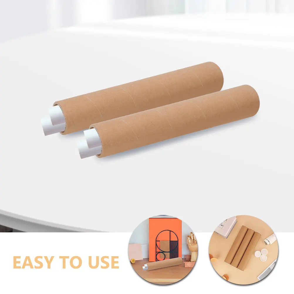 Almacenamiento de carteles artísticos, tubo de correo de documentos con tapas, soporte de dibujo de papel resistente para impresiones, carteles, almacenamiento de documentos, 2 uds.