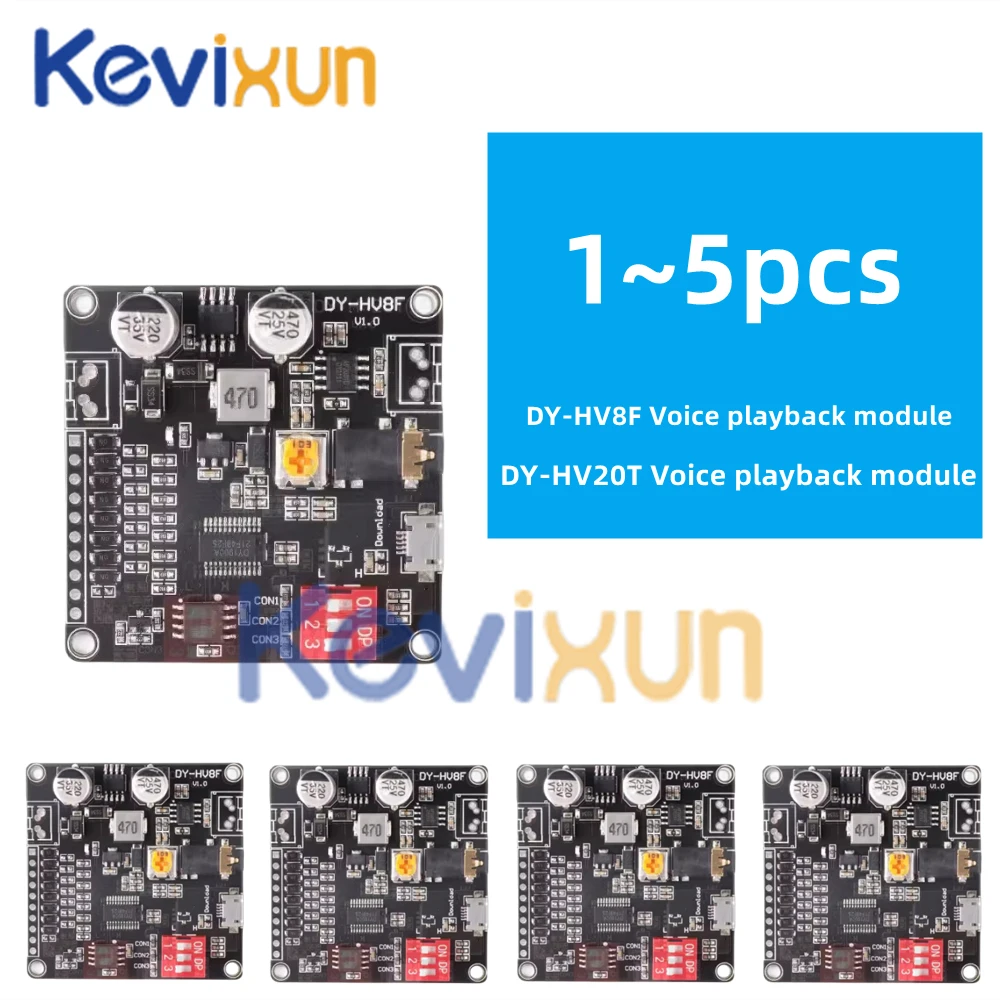 1-5 stücke/DY-HV20T/hv8f12v/24v Netzteil10w/20w Sprach wiedergabe modul unterstützt Micro-SD-Karte MP3-Musik-Player für Arduino