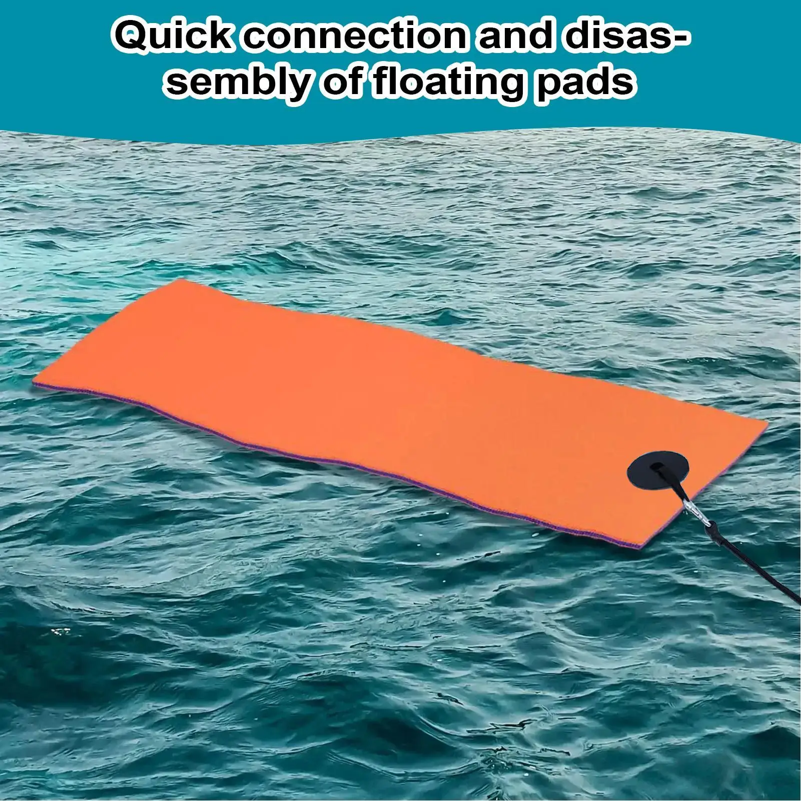 Floating Mat Tether Secure Mooring Prevent Drifting Away Rope Attachment Tie Down System Hanger For All Foam Water Pads Boats