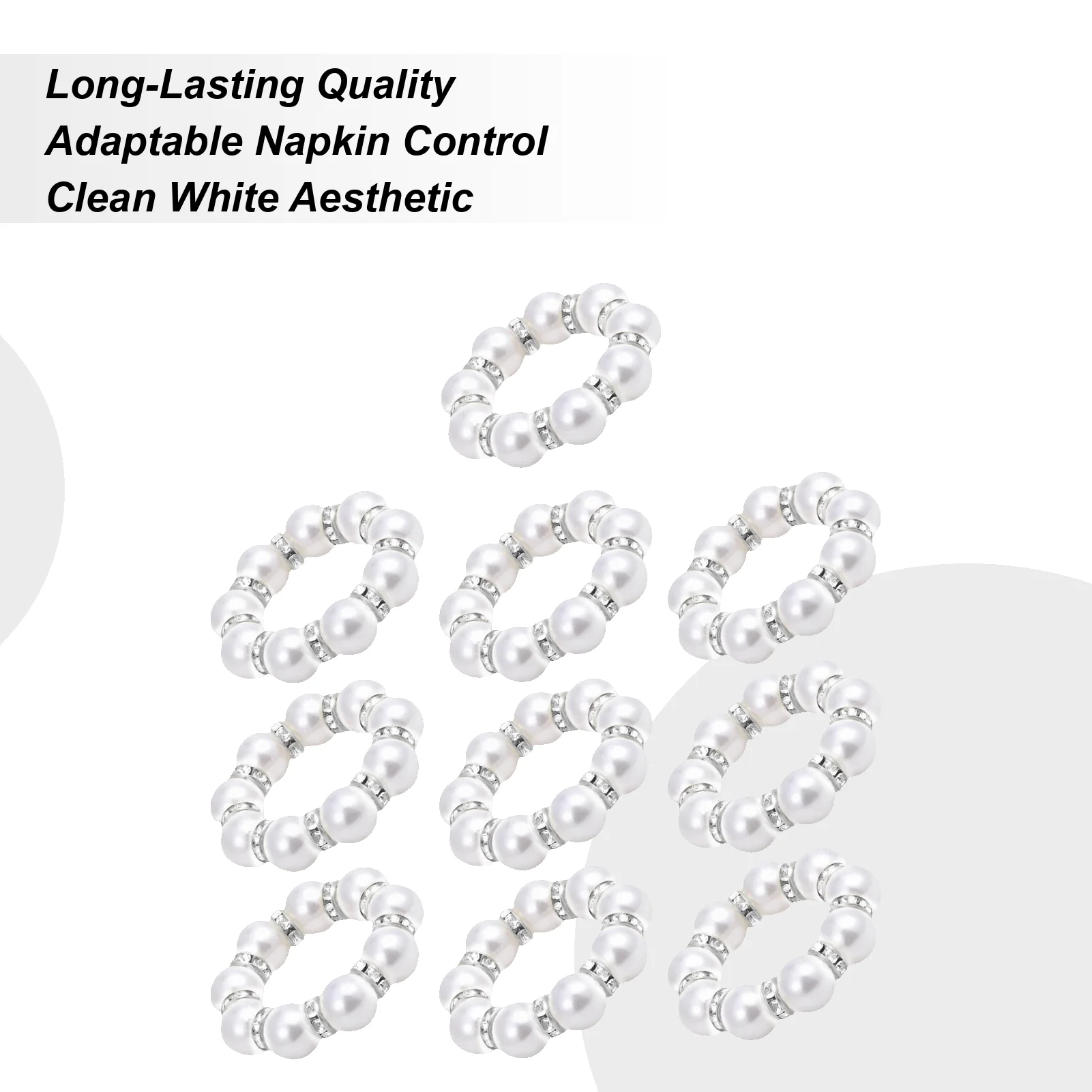 

Кольца для салфеток с жемчугом, кольца для салфеток с имитацией жемчуга, оптом, 10 шт., ленты из бисера для домашнего декора в фермерском доме, свадебный обеденный стол