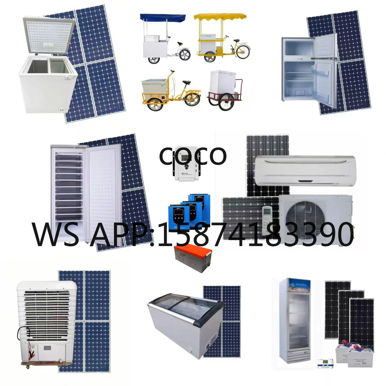 Household 12000BTU Solar Air Conditioner, 100% Full Solar Powered Cooling System