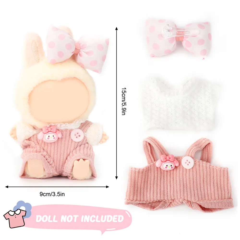 1-piece cute Labubu doll clothes suit is suitable for 17CM Labubu doll clothes accessories, excluding dolls