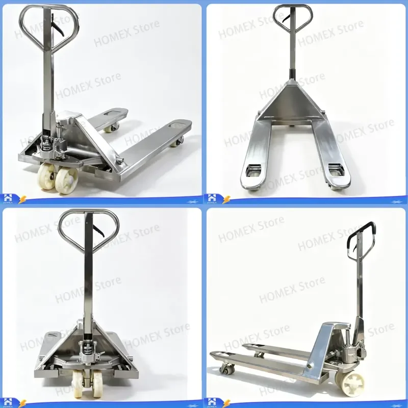 304 Stainless Steel Manual Hydraulic Pallet Truck Anti Corrosion Hand Pallet Jack Wet Environment Warehouse Trolley Heavy
