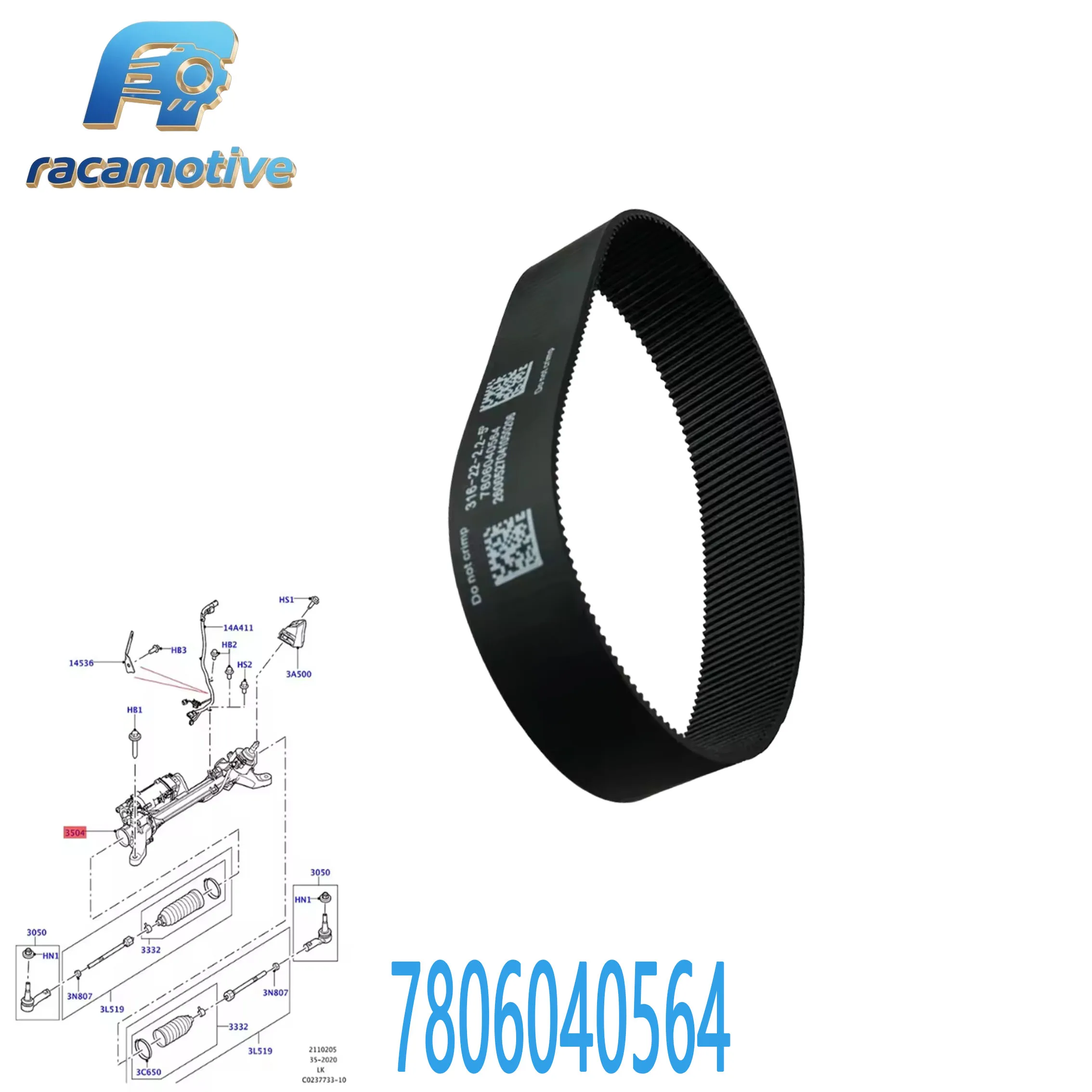 7806040564 LR088698 LR052324 테슬라 모델 S/X 2012-2016, 레인지로버 2016-2019 316-22-2.2-5에 적합 °   스티어링 랙 벨트. 썸네일 5