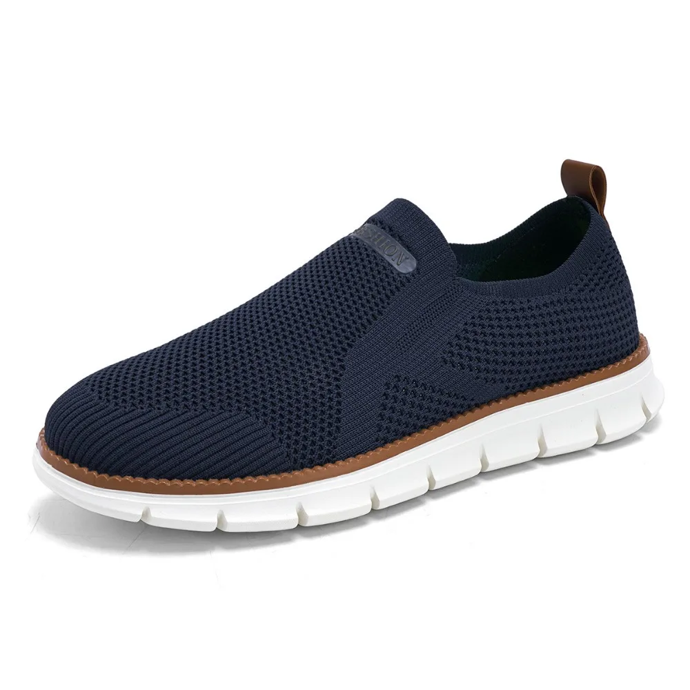 Lightweight Lace-Up Casual Men's Shoes Breathable Flying Loafers Men's Large Size Versatile Business Mesh Light Comfortable