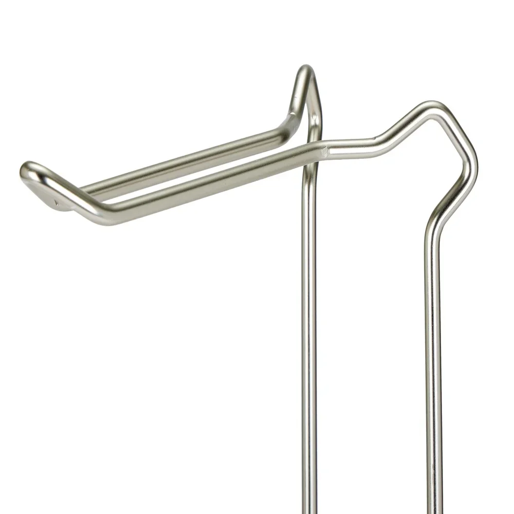 

Freestanding Toilet Paper Holder Dispenser Satin Nickel Elegant Durable Design Holds 4 Rolls Moisture Rust Resistant Stable Bar