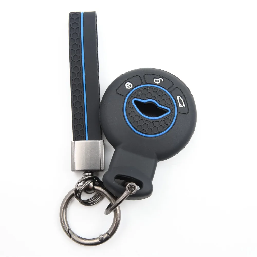 Soft Silicone Key Fob Case For BMW Mini Cooper Clubman Countryman Paceman Roadster R56 R57 CAS3 with buckle strap