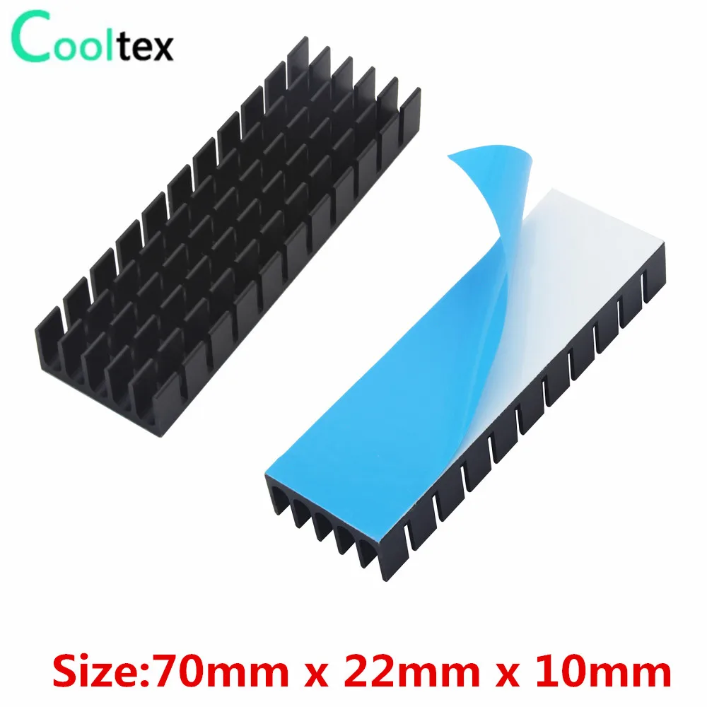 

10pcs Aluminum Heatsink 70x22x10mm Heat sink Cooler for Electronic Chip Cooling With Thermal Conductive Tape