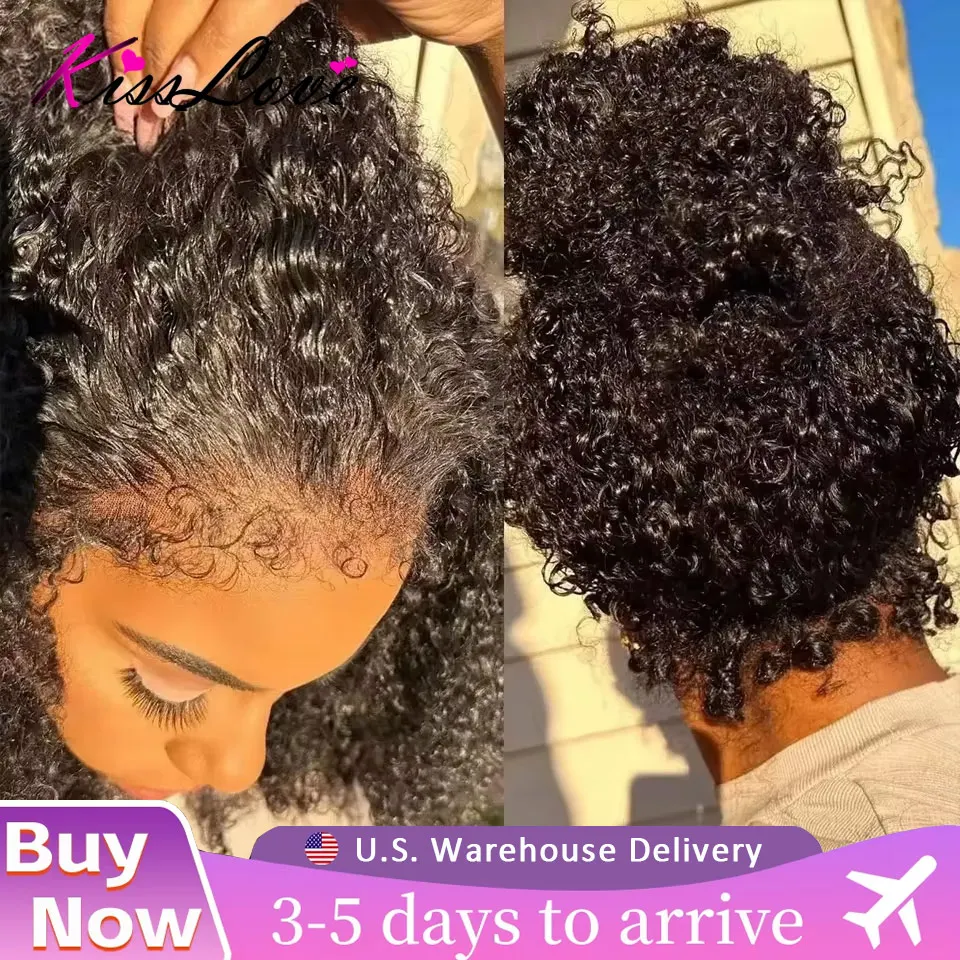 

Парик из натуральных волос Kinky Curly 4C с невидимым ремешком, плотно прилегающий, на 360 градусов, с фронтальной частью из кружева и шнурком, без клея, готовый к использованию