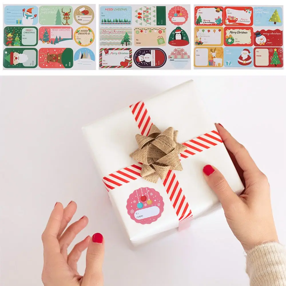 1Set Handmade Self Adhesive Biscuit Package Cookie Candy Tag Package Label Xmas Ornament Merry Christmas Gift Paper Sticker