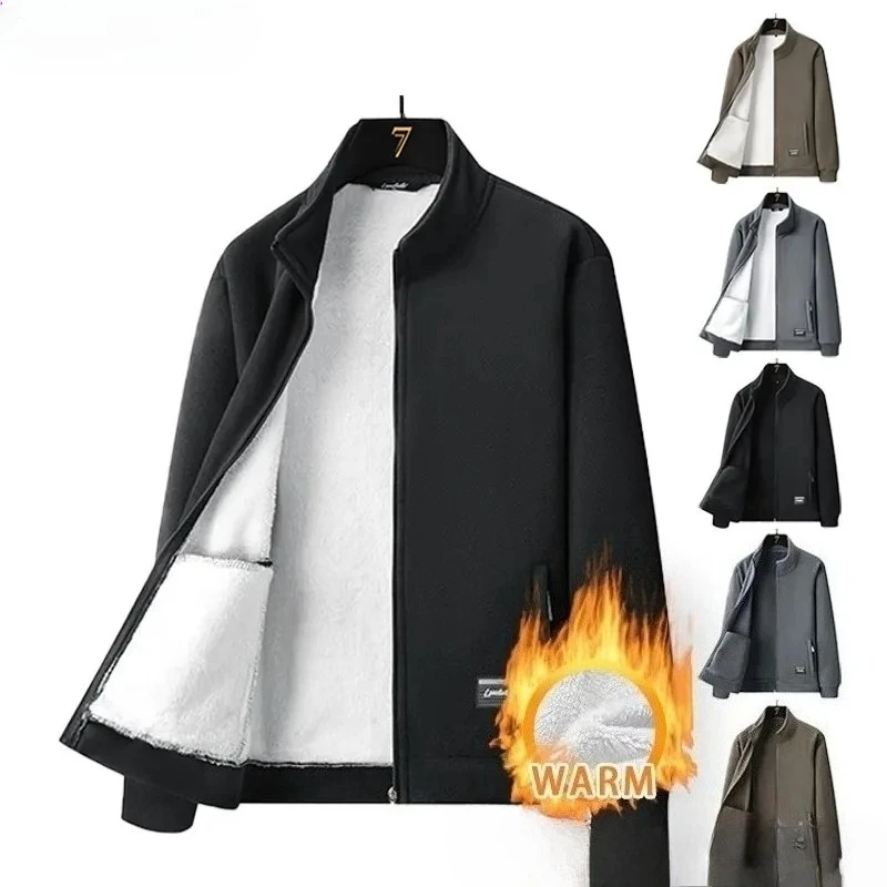 

Autumn Winter Outdoor Sports Jacket Loose Version Casual Jacket Men Top Plus Velvet Thickened Fleece Jacket Keep Warm Jacket
