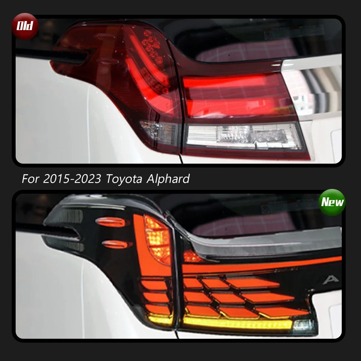 TYPY Dynamic Turn Signal Tail Lamp Automotive Accessories Upgrade Modified New LED For Toyota Alphard 2015-2023 Taillights