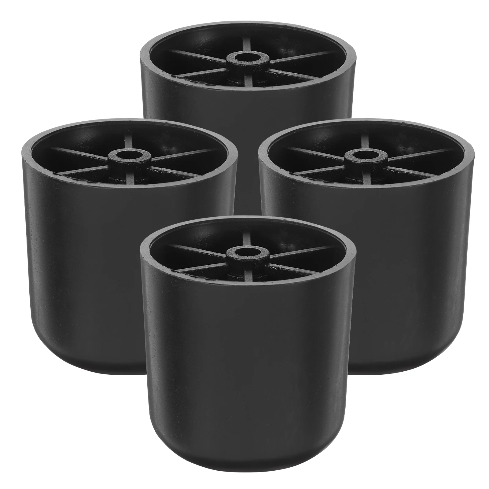 4 pièces 2 pouces noir rond conique meubles remplacement canapé Table armoire pieds robuste en plastique Support vis inclus canapé