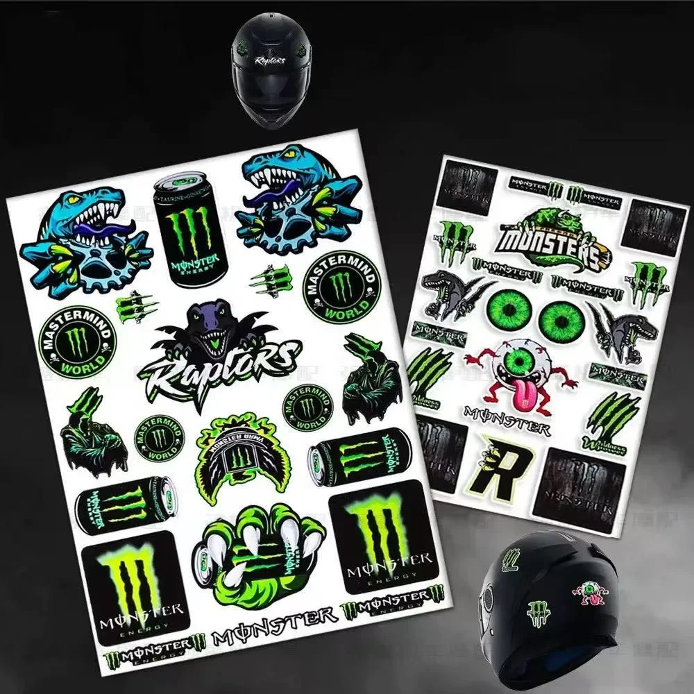 New Reflective Monster Energy Sticker Racing Sponsors Motorcycle Car Body Modification Helmet Decal Decor Waterproof Sticker