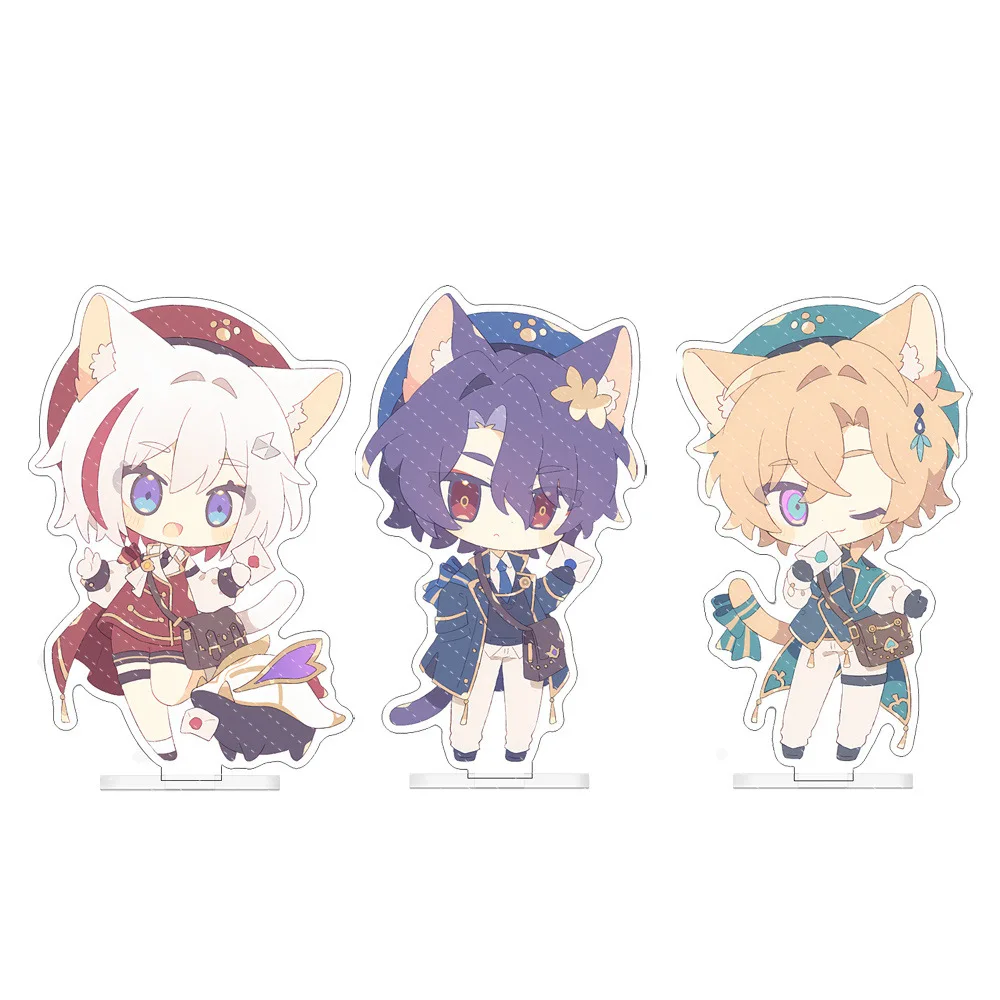 Honkai Star Rail Acrylic Stand Topaz Ratio Aventurine Cat Ear Chibi Character Desktop Decoration Collectible Display Keychain