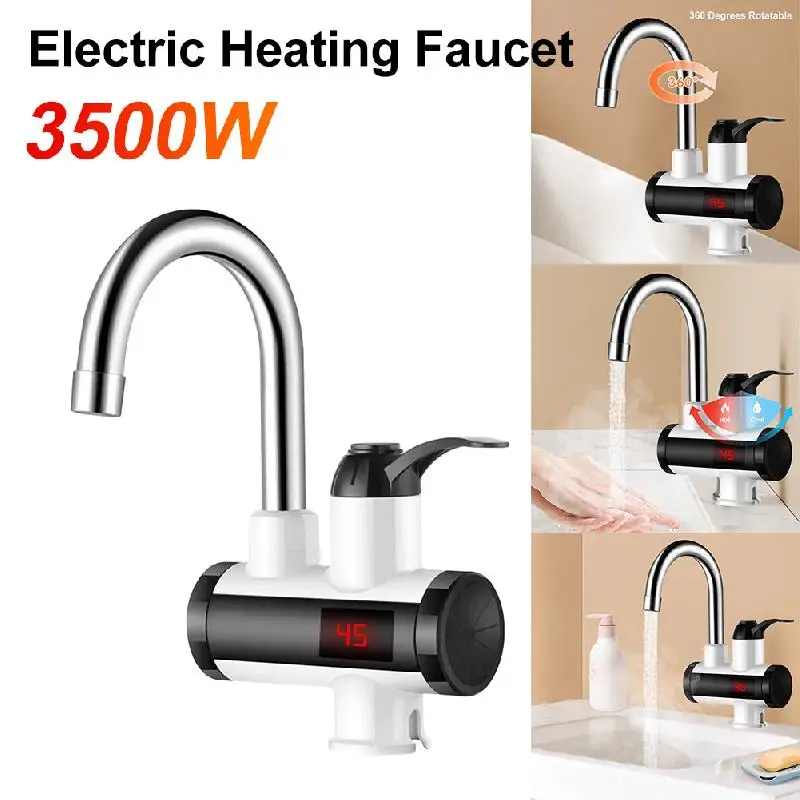 

Electric Kitchen Hot Water Heater Faucet Tankless Instant Hot Water Faucet Cold Hot Water With LED Display For Kitchen Bathroom