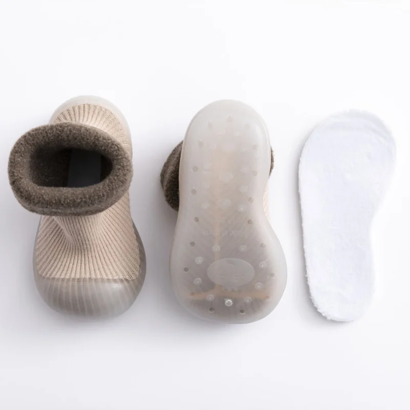 Babyschoenen 0-3T Pasgeboren Baby Vloer Sokken Kids Knit Soft Sole Prewalker Baby Fleece Warm Winter Anti-Slip Crib Schoenen