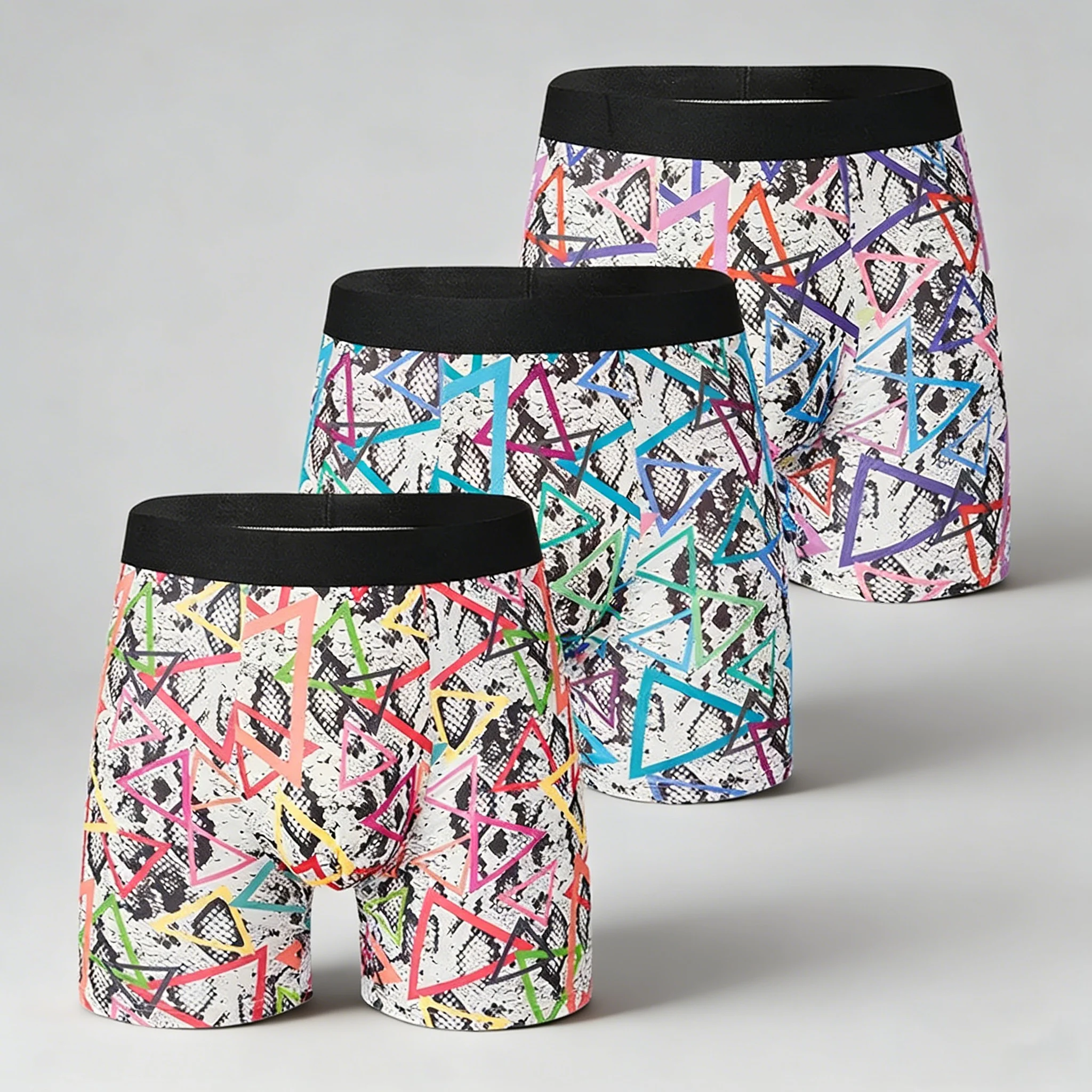 

3PCS men's underwear comfortable soft stylish printed casual and versatile men's boxer briefs