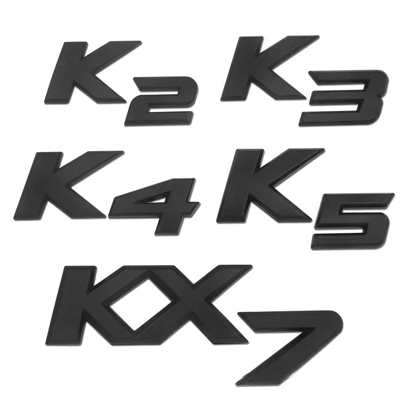 3D Metal Chrome Black K2 K3 K4 K5 KX7 Letters Logo Rear Boot Trunk Emblem Badge Sticker for Kia Car Styling Accessories