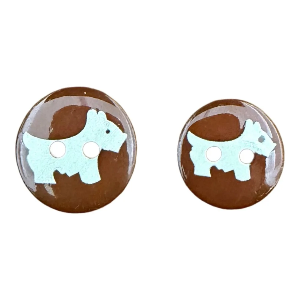 10pcs Brown Dog Two Eyes Resin Button Cute Baby Kids Coat Cardigan Sweater Button DIY Apparel Sewing Supplies