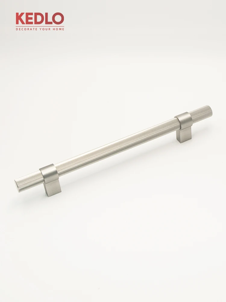 KEDLO Massivmessing-Griff, 500 mm lang, für Küchenschrank, Kühlschrank, Schranktür, Schublade, gebürsteter Nickelgriff – Detail 6