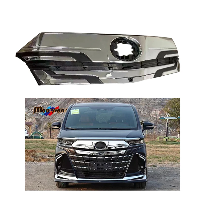 

Modification 2024 Vellfire Modellista ABS Plastics Chrome Car Grills for Alphard 40 Series Grille