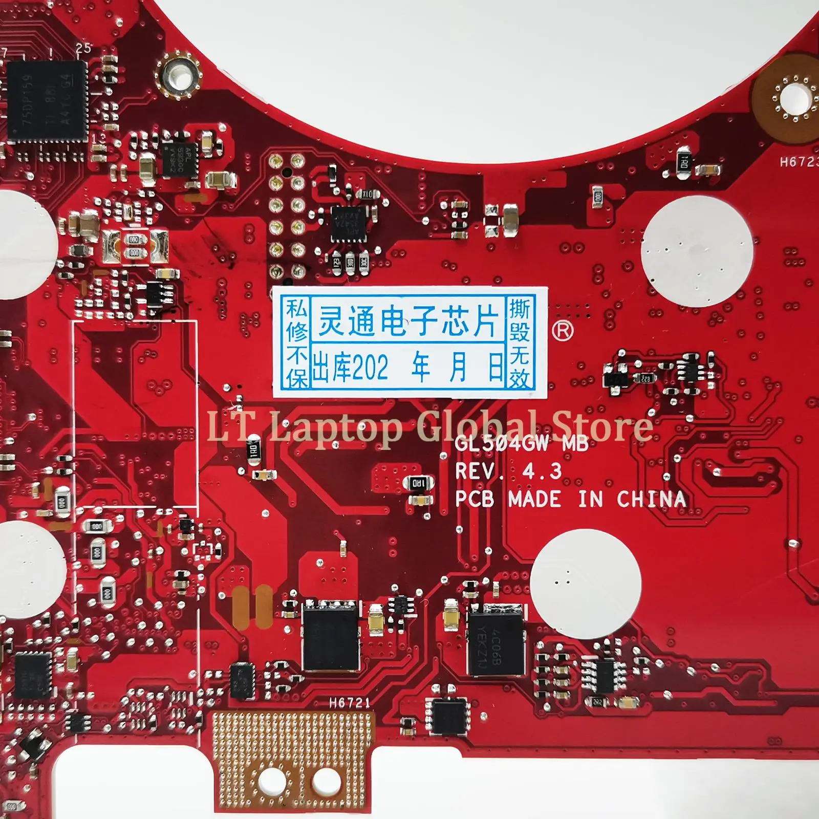 Imagem -04 - Laptop de Gl504gw Mainboard para Asus Gl504gs Gl504gv Gl504gm Gl504g S5c I58300h I79750h Cpu Rtx2070 Rtx2060