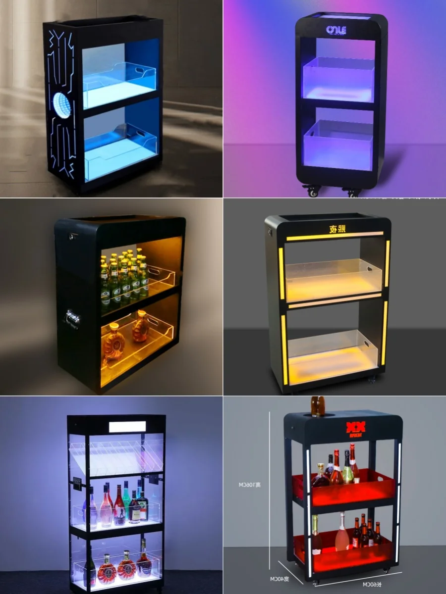 Bar luminous wine cabinet KTV mobile display cabinet LED