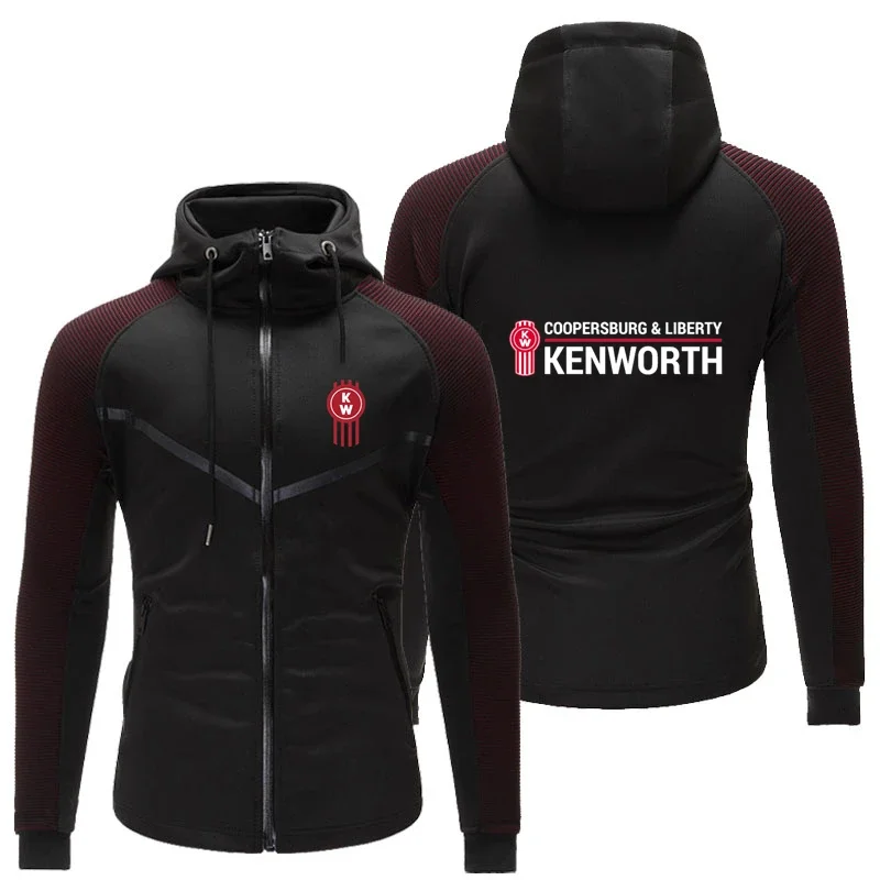 New Kenworth Logo Print Custom Made Men Zipper Hoodie Jacket Cotton Quick Dry Hooded Racing Suit Pocket Casual Man Sportswear