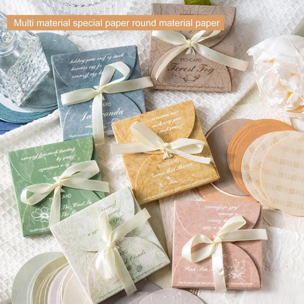 멀티 텍스처 특수 종이 라운드 소재 종이 저널 문구, 빈티지 장식 DIY 수제 공예 종이
