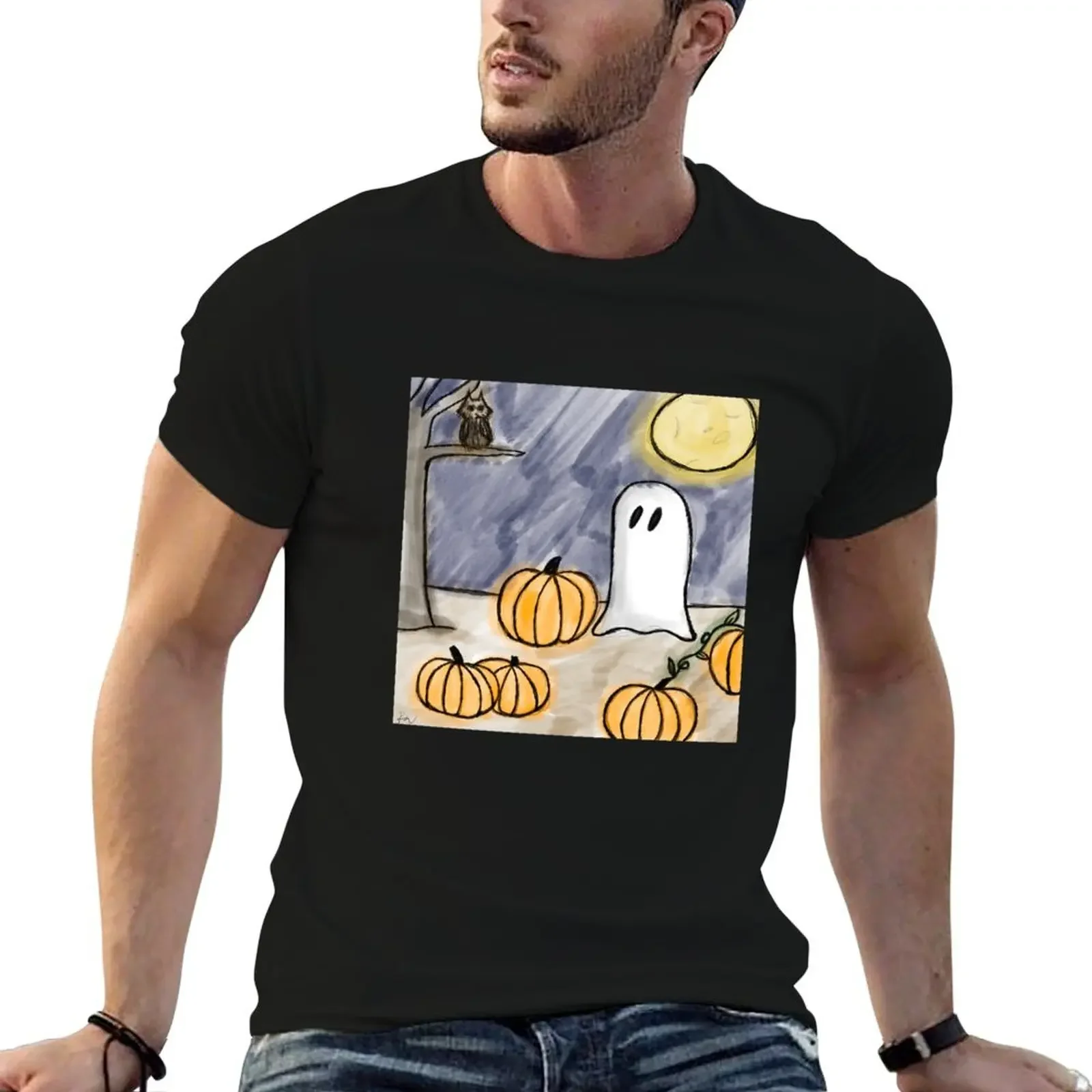 Ghosty Picks a Pumpkin T-Shirt aesthetic clothes street wear sublime new edition mens t shirt