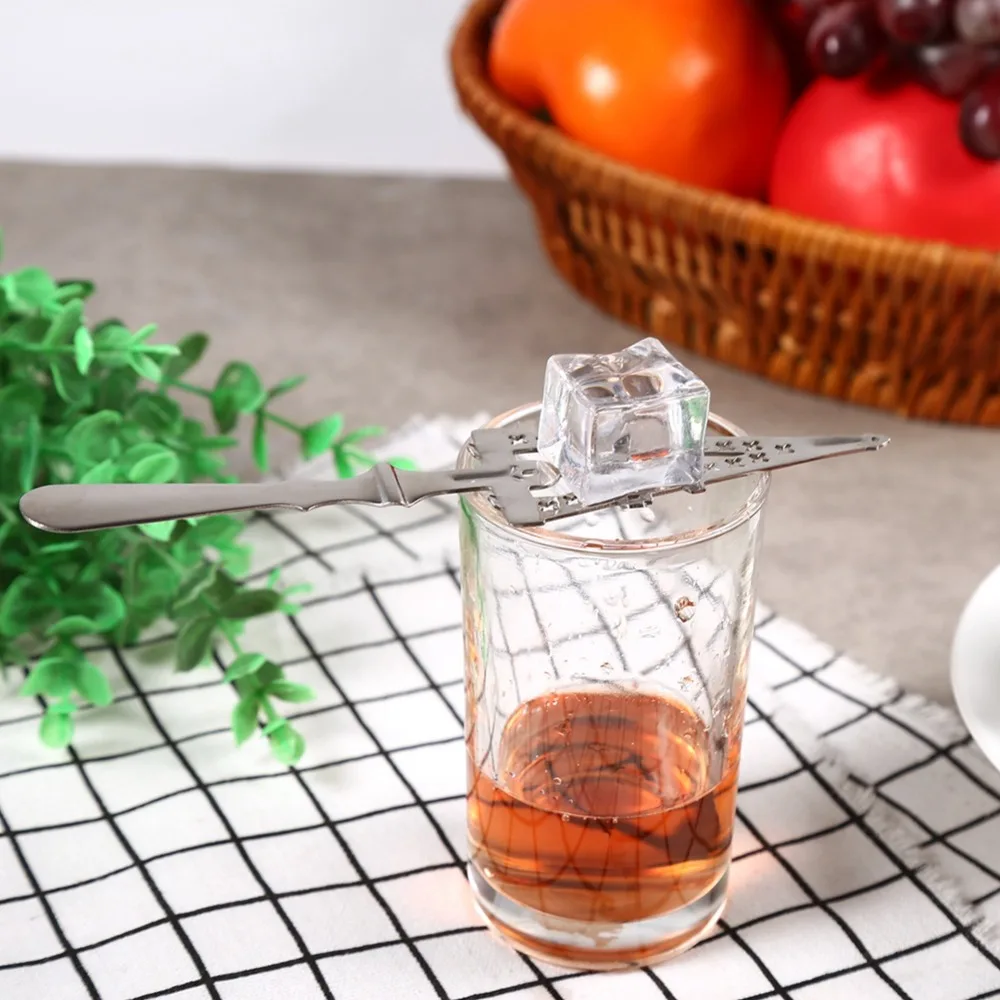Rustless Steel Cube Sugar Strainer Mesh Structure Convenient Storage Ice Filter Spoon Irregular Not Easy To Deform