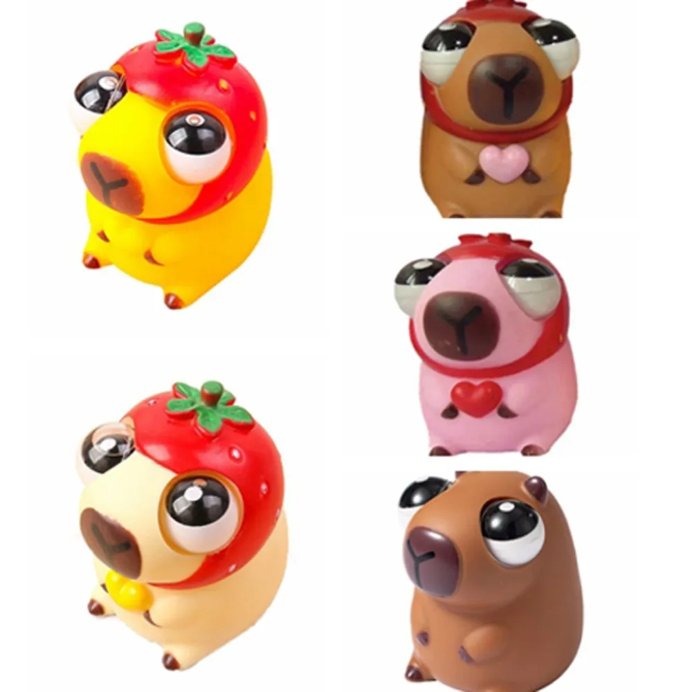 Cartoon Burst Eye Capybara Toy Funny Soft Capybara Big Eyeball Pinch Doll Novelty Creative Capybara Squeeze Ball Toys