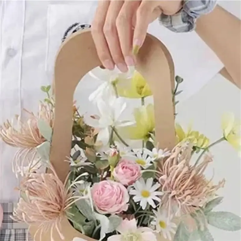 

BOFO Flower Bags 1Set/100Pcs Bouquet Flower Bags With Handles, Kraft Paper Flower Gift Bags, Flower Shop, Flower Bar