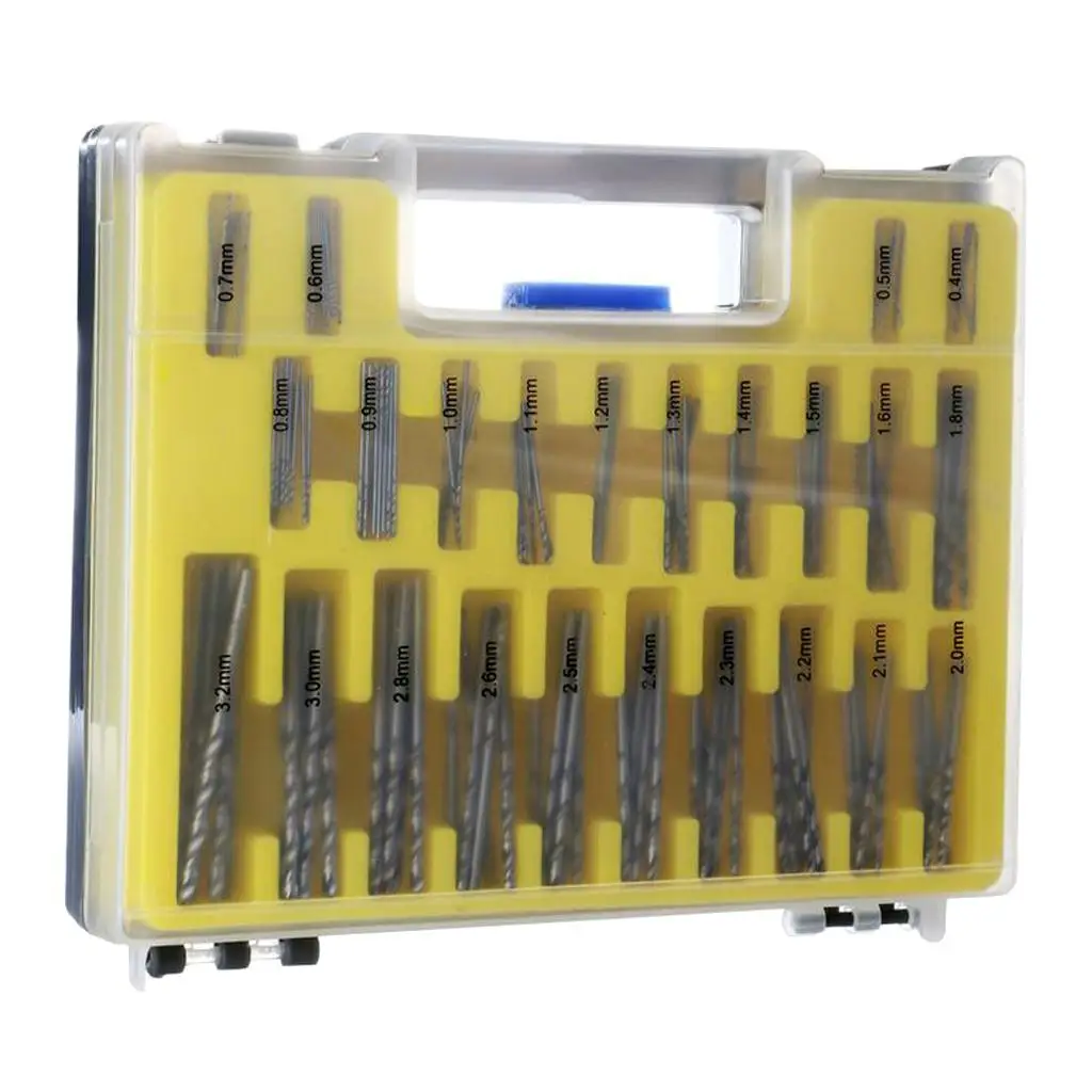 150 Pieces Mini Twist Drill Bit Micro Precision 0.4-3.2mm High Steel