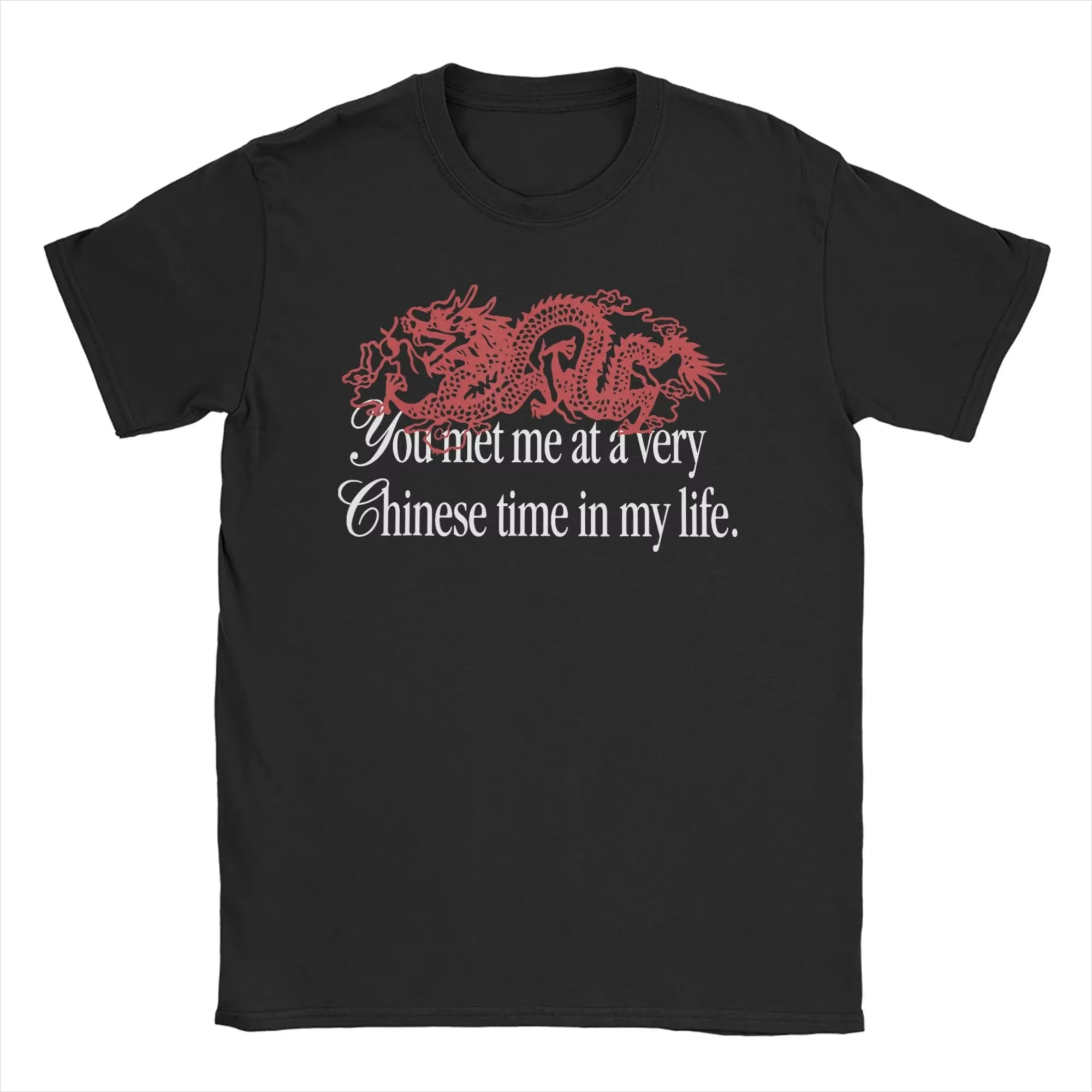 Unisex Graphic T-Shirt Red Chinese Dragon Print 