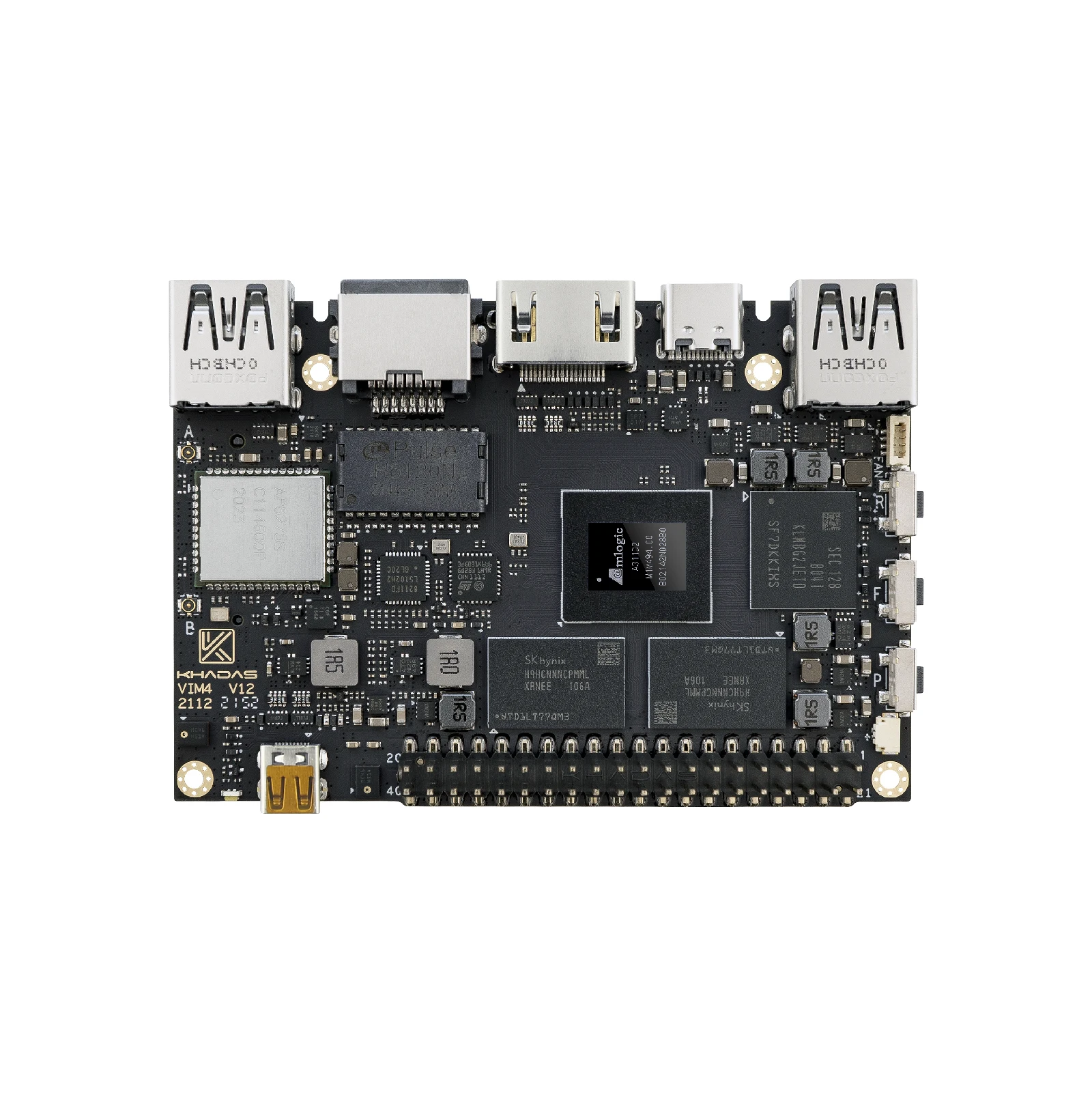 Khadas New VIM4 A311D2 SoC Single Board Computer 8 Core 2.2GHz with 4K UI/WiFi 6/BT5.1/3 Display/Dual Camera/Gigabit/3.2 TOPS