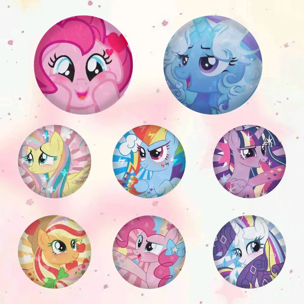 Cute Anime My L-little-P-ponyS Badges 25 32 44 58 75 Mm Round Cosplay Pin Bag Decor Fans Collect Friends Gifts Brooch Souvenir