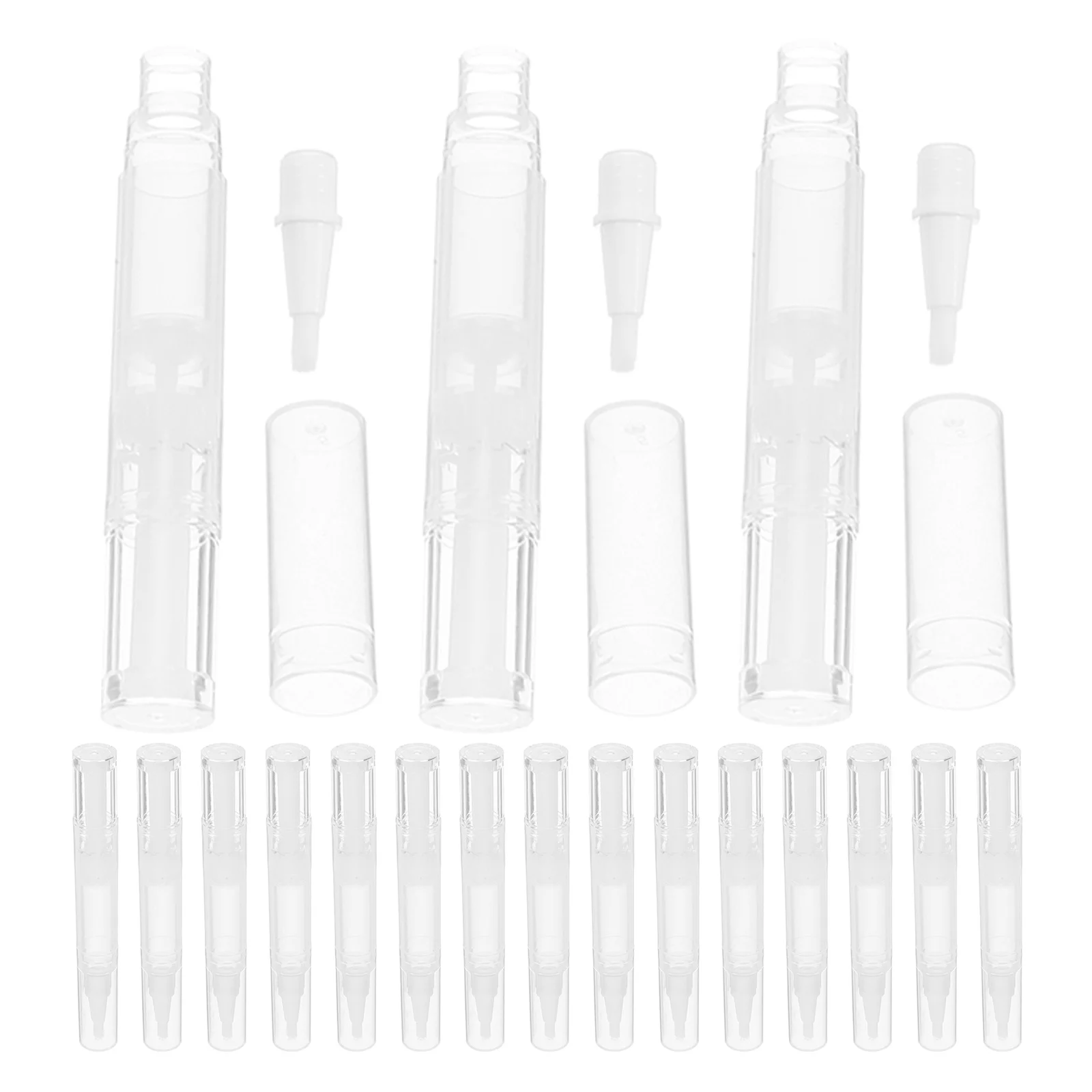 20Pcs Empty Lip Gloss Pen Refillable Twist Dispenser for Nail Oil Cuticle Care Foundation Liquid Makeup 5Ml