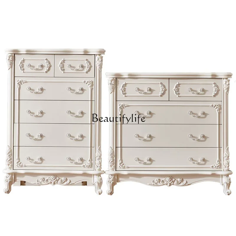 

European-style chest wall storage storage cabinet white multi-functional furniture