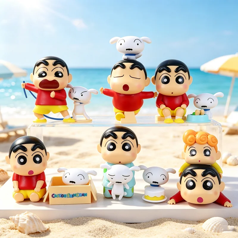 Crayon Shin Chans Shiro Little White's Daily Life Anime Figure Model Peripheral Doll Blind Box Toys Ornament Christmas Gifts
