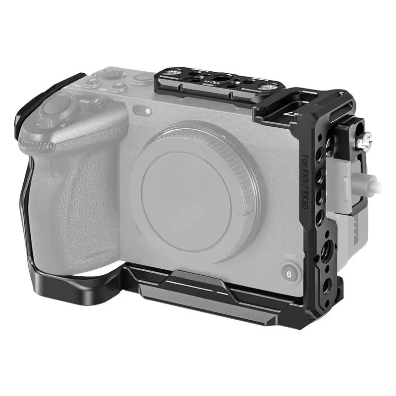 NEEWER FX3/FX30 Cage with  Cable Clamp NATO Rail 3/8 Positioning Holes for FX3 FX30 Original XLR Handle