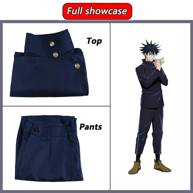 Fushiguro Megumi Cosplay Costume parrucca Anime Jujutsu Kaisen Fushiguro Megumi parrucche Cosplay Top pantaloni costumi di Halloween uomo donna