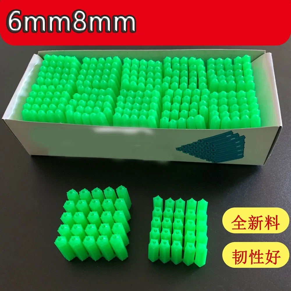 20pcsExpansion tube 6mm8mm green box plastic expansion plug screw wall plug 6cm 8cm rubber plug rubber pellets